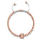 Renard de cristal | Or rose 18 carats | Blanc | Bracelet Charmballa en macramé